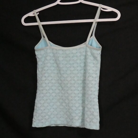 Unbranded | P2P 12 inches measured | Light Blue Lace Spaghetti Strap Top - Picture 2 of 14